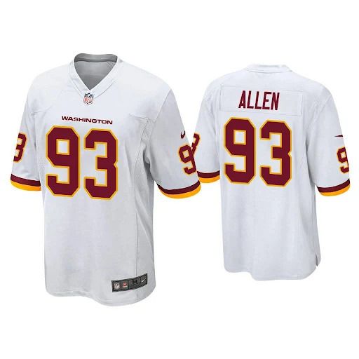 Men Washington Redskins #93 Jonathan Allen Nike White Retired Player Game NFL Jersey->washington redskins->NFL Jersey